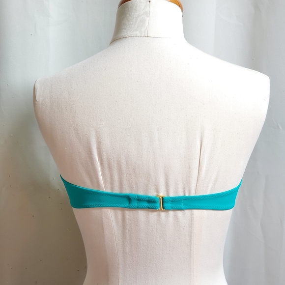 Brand NEW Victoria's Secret swim bandeau bikini top in turquoise w/ straps - Picture 2 of 10